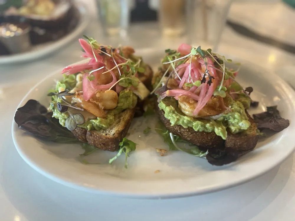 Shrimp avocado toast