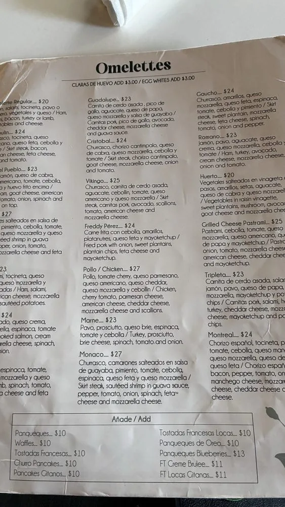 Bistro Cafe Menu